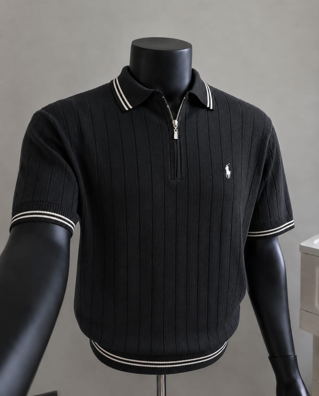 Onyx Tipped Quarter-Zip Polo