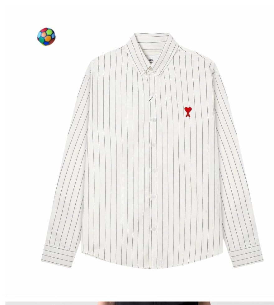 Ami Ivory Pinstripe Oxford