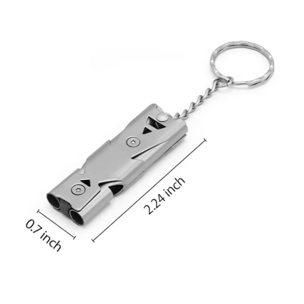 1PC Double Pipe Whistle Pendant Keychain High Decibel Portable Outdoor Survival Emergency Camping Tool Multifunction Whistle