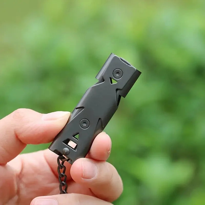 1PC Double Pipe Whistle Pendant Keychain High Decibel Portable Outdoor Survival Emergency Camping Tool Multifunction Whistle