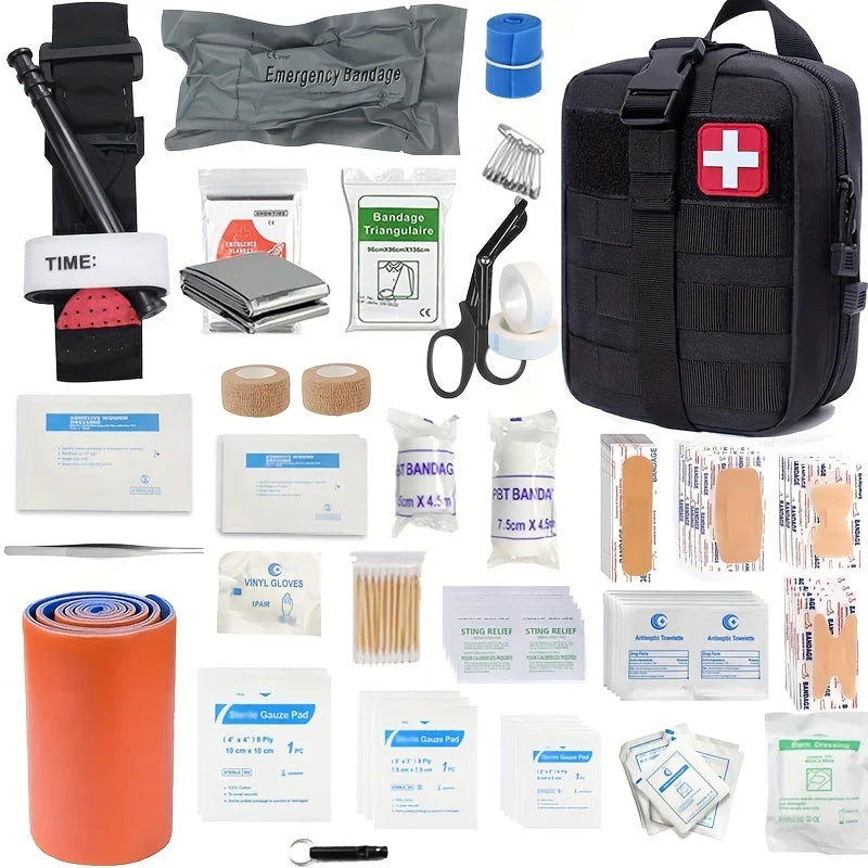 156-Piece First Aid Kit – Home, Outdoor, Travel, Camping & Hiking Emergency Kit