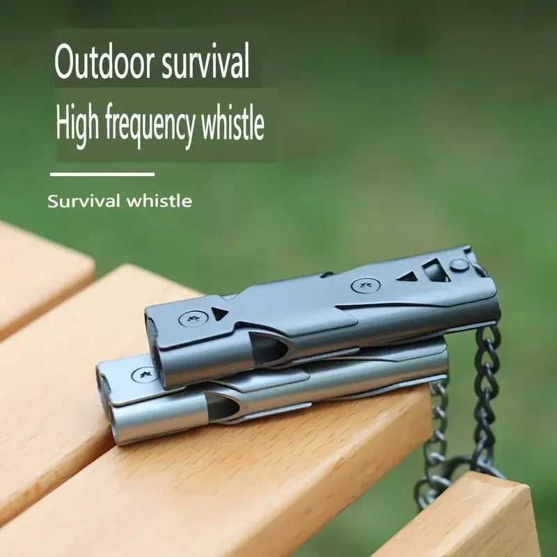 1PC Double Pipe Whistle Pendant Keychain High Decibel Portable Outdoor Survival Emergency Camping Tool Multifunction Whistle