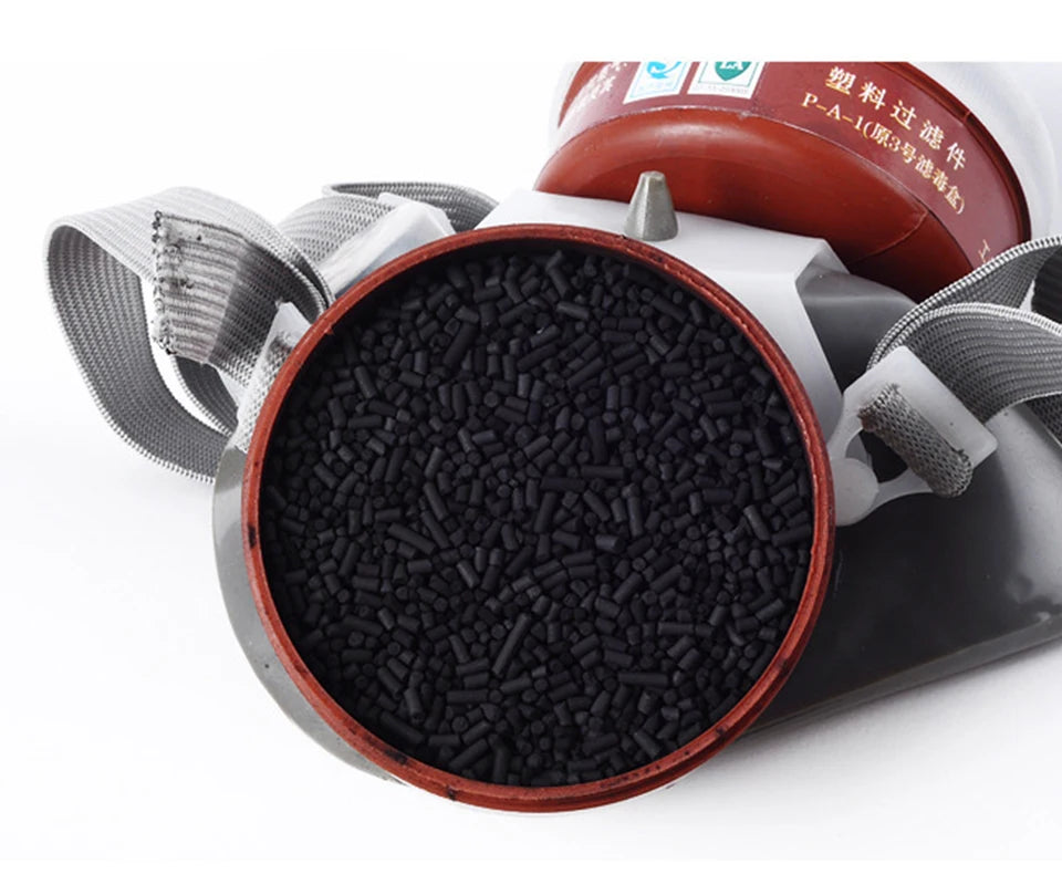 Half-Face Gas Mask with PC Goggles – Organic Chemical Filter, Dual Cartridge