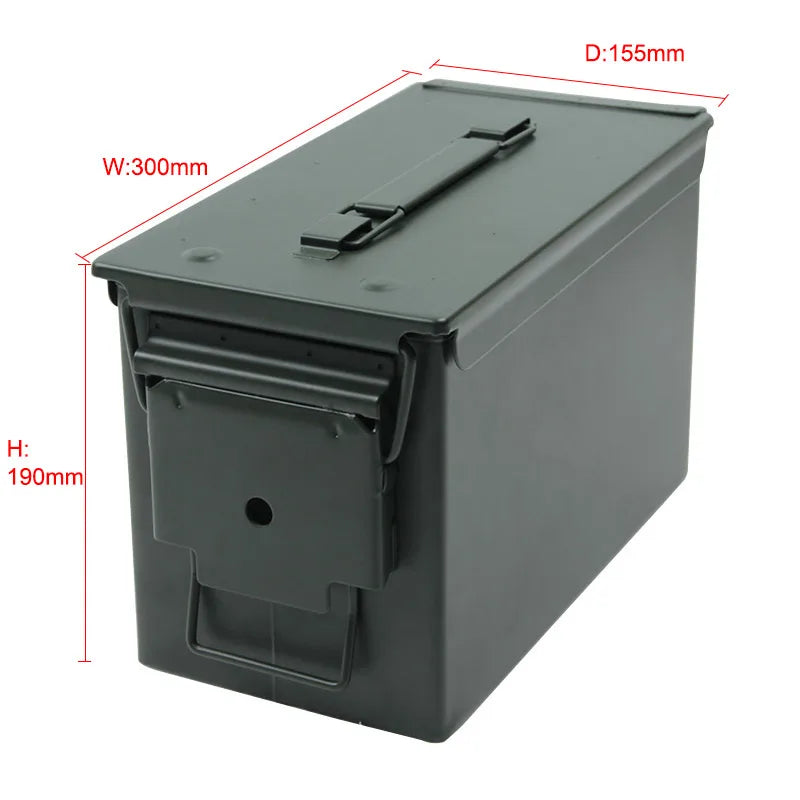 50 Cal Ammo Can All-Metal Box Styling Stackable Gun Ammo Case Storage Holder Box Heavy duty Hunting Bullet box