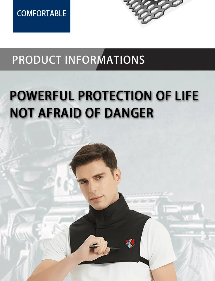 Cut& Slash Resistant High Collar Neck Guard Chest Protector Anti-stab Self-defense Body Safety