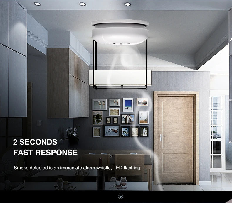 Touch Penal Wireless WIFI GSM Alarm System Fire Smoke Alarm Sensor