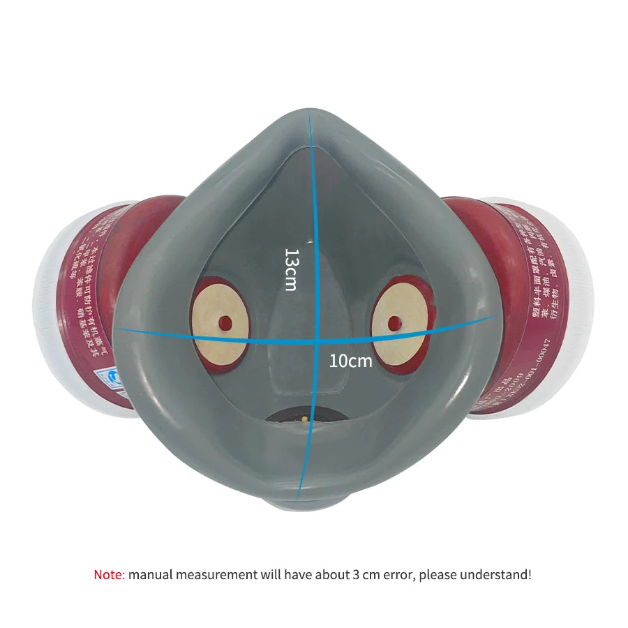 Half-Face Gas Mask with PC Goggles – Organic Chemical Filter, Dual Cartridge