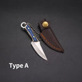 New Mini Ring Colorful Wood Small Straight Knife Small Claw Pocket Keychain Open Box Package Small Gift Artifact