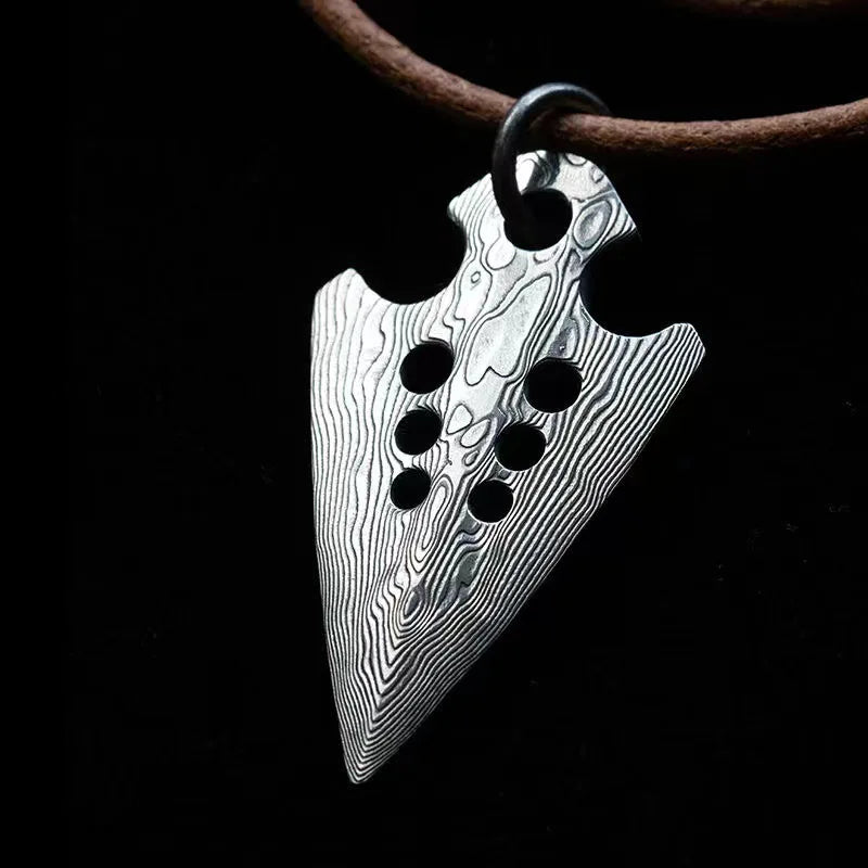 Copper Arrowhead Harpoon Pendant – Self-Defense Survival Necklace, Retro EDC