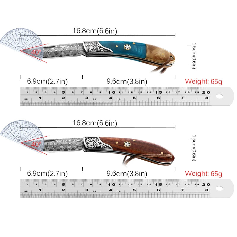 WXCOO Damascus Boning Knife Folding Fruit Cutting Knife Chef's Knife Cleaver Meat Knife Slicing Fish Home Kitchen Tools