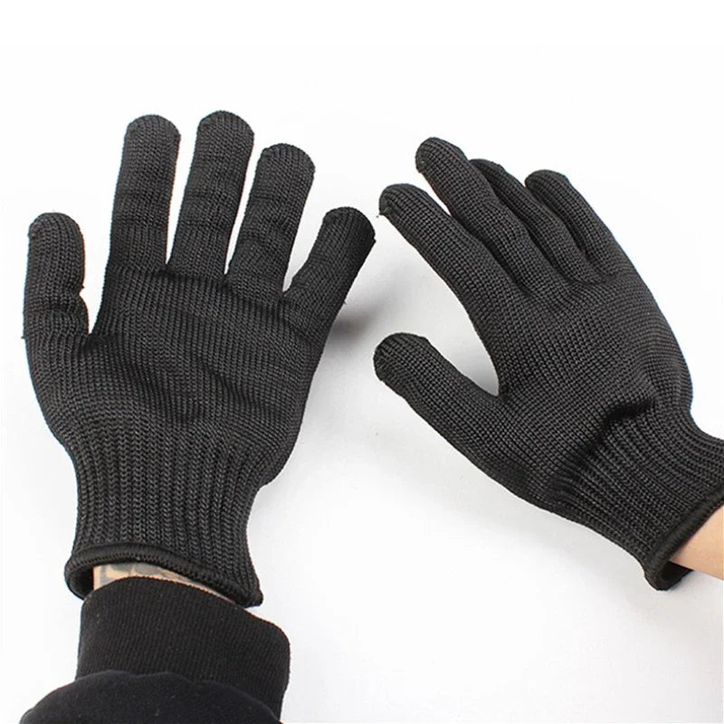 1pairanticuttinggloveswearresistantworkglovesblackselfdefenseglovessteelwiremeta...