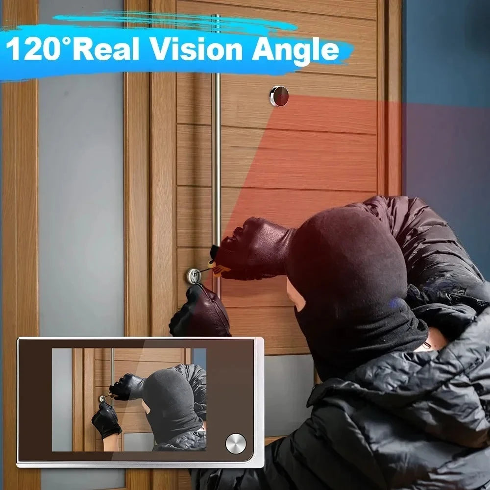 3.5" LCD Smart Digital Door Peephole Camera – 120° Wide Angle, CE Certified