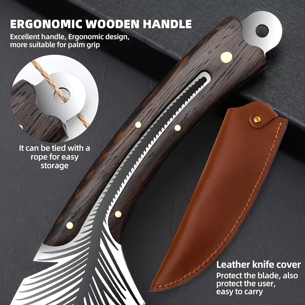 Comes with a Gift Box and a Cloth as a Gift Boning Knife Cleaver Butcher's Knife Kitchen Chef Fish Meat Filleting Cutter