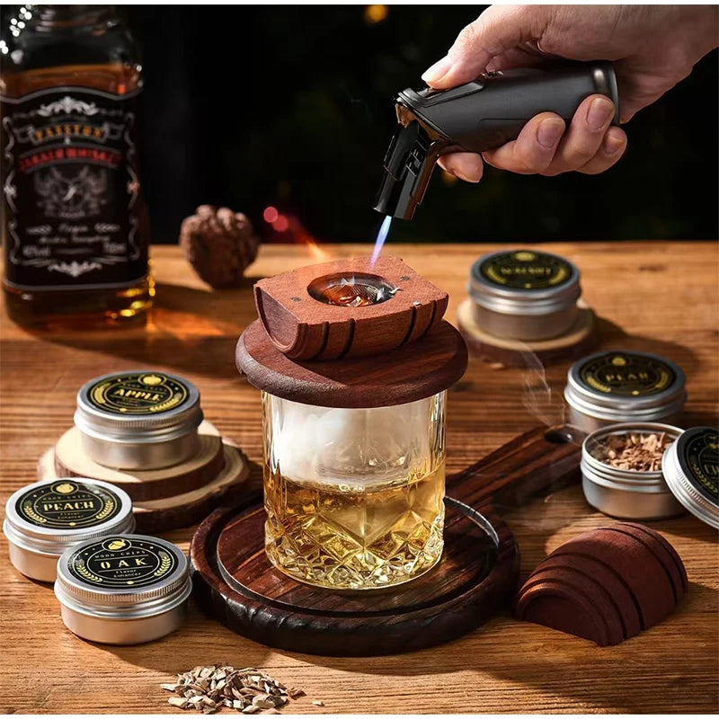 Newwoodencocktailsmokerbarkitchentoolsmokersetwhiskeysmokerspiritsinfuserbarsetf...