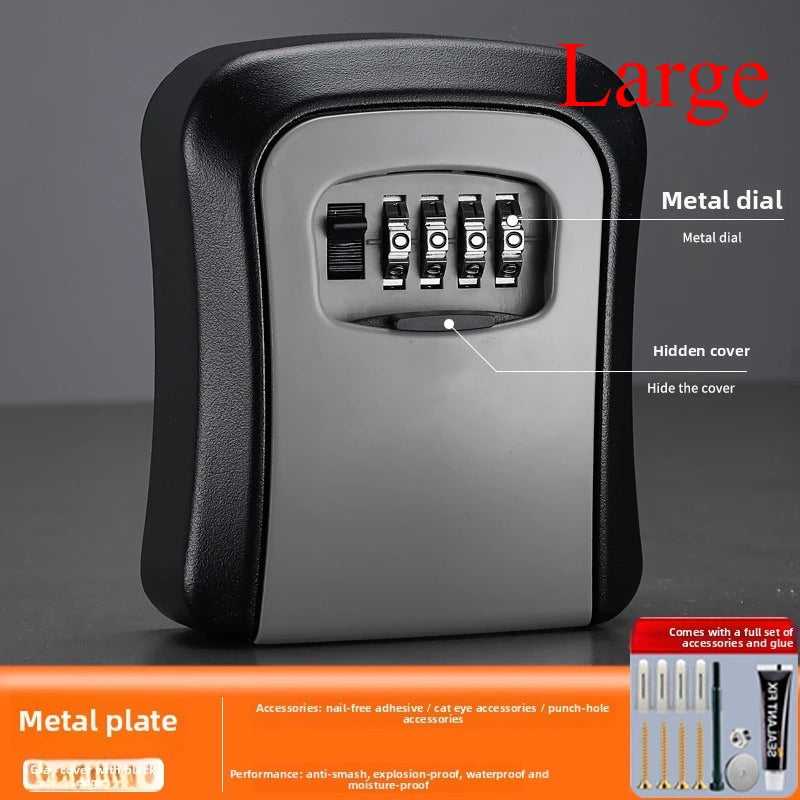 Key Keeper Combination Lock Wall Mounted Waterproof 4 Digits Passwords 5 Keys Storage Box Easy to Fix Home Or Office safe box