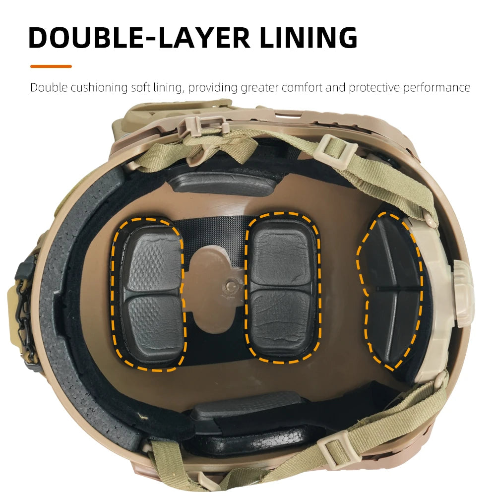 Booiufasttacticalhelmetadjustableknobabshighcutguideraildampingprotectivehelmeto...