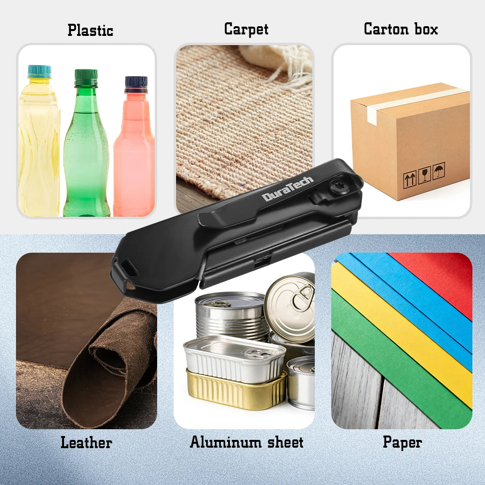 Duratechfoldingutilityknifecompactedcboxcutterwithg10handlebeltclipquickchangebl...