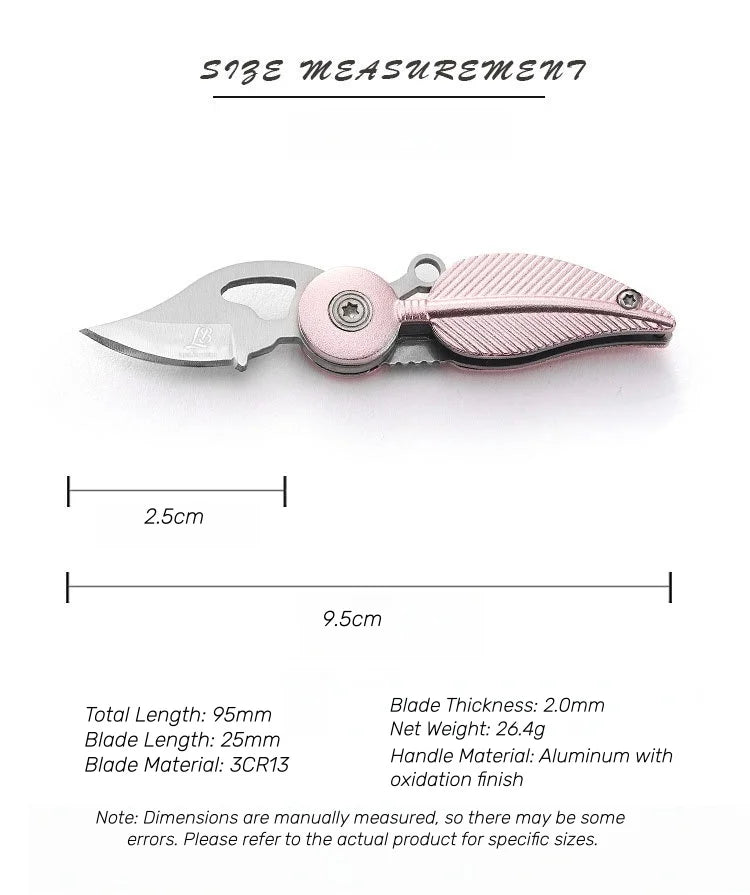 New Multi-functional Folding Creative Feather Knife Fruit Knife Keychain Daily Carry Tool