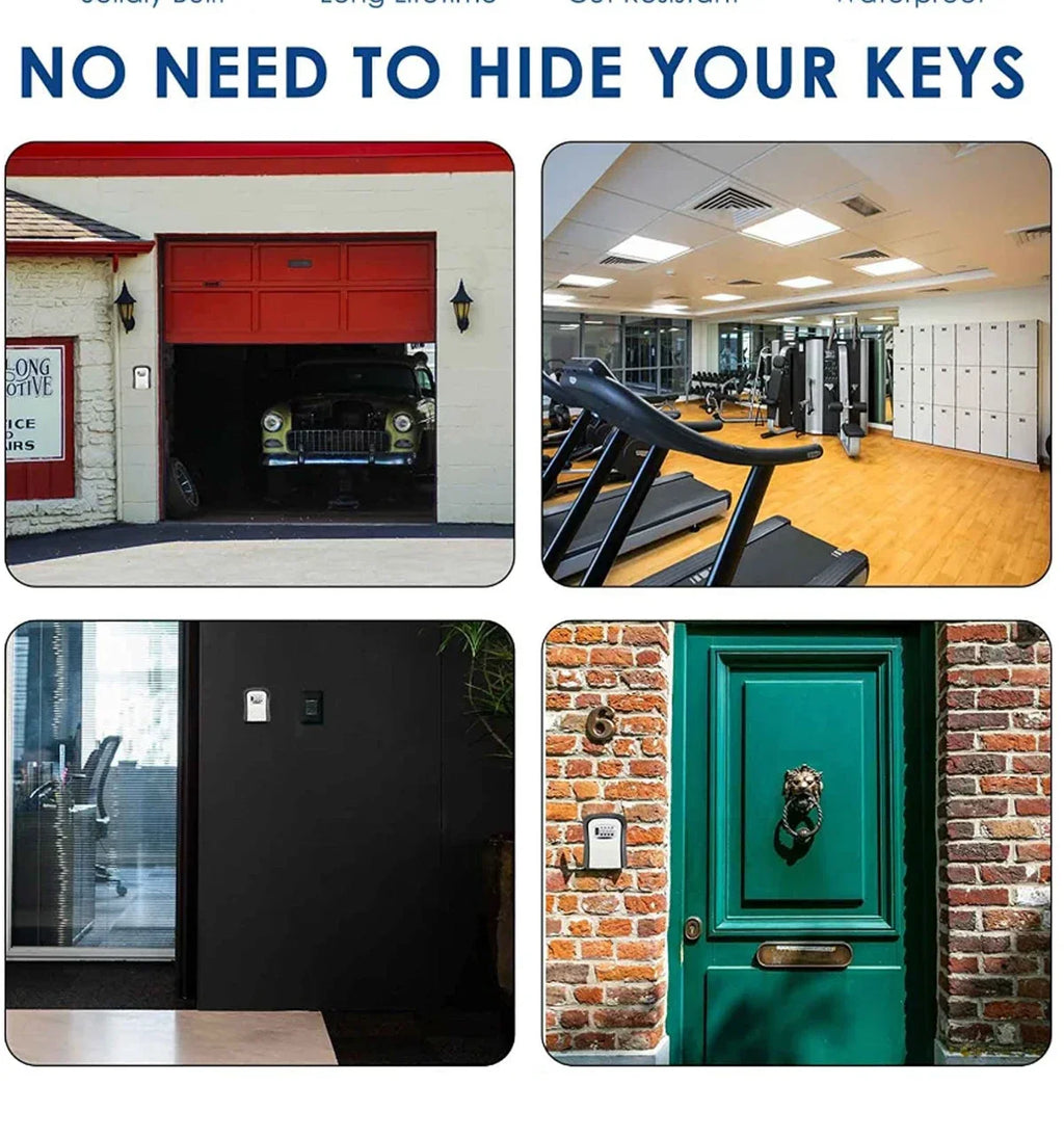 Key Keeper Combination Lock Wall Mounted Waterproof 4 Digits Passwords 5 Keys Storage Box Easy to Fix Home Or Office safe box