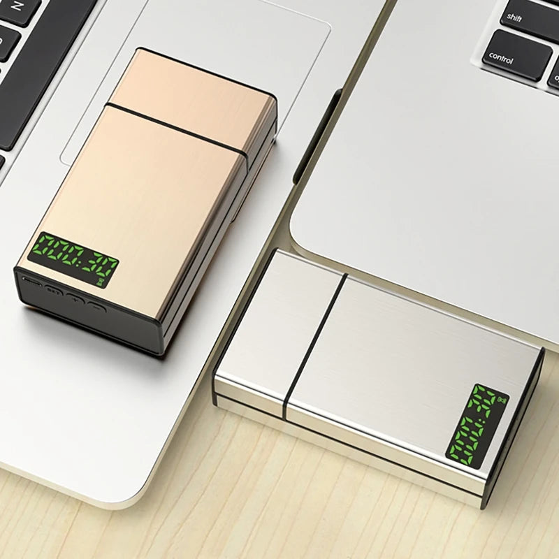 Creativemetaltimelockboxforcigaretteusbself-disciplinesmarttobaccocasewithleddis...
