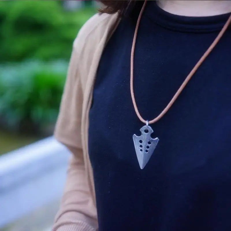 Copper Arrowhead Harpoon Pendant – Self-Defense Survival Necklace, Retro EDC