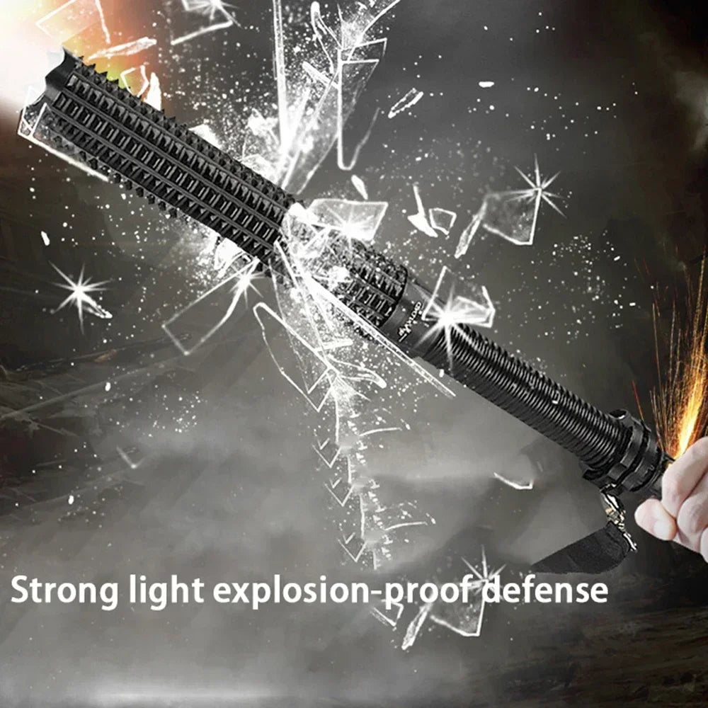 Wolf Tooth Telescopic Self-Defense Flashlight – USB Rechargeable, Glass Breaker