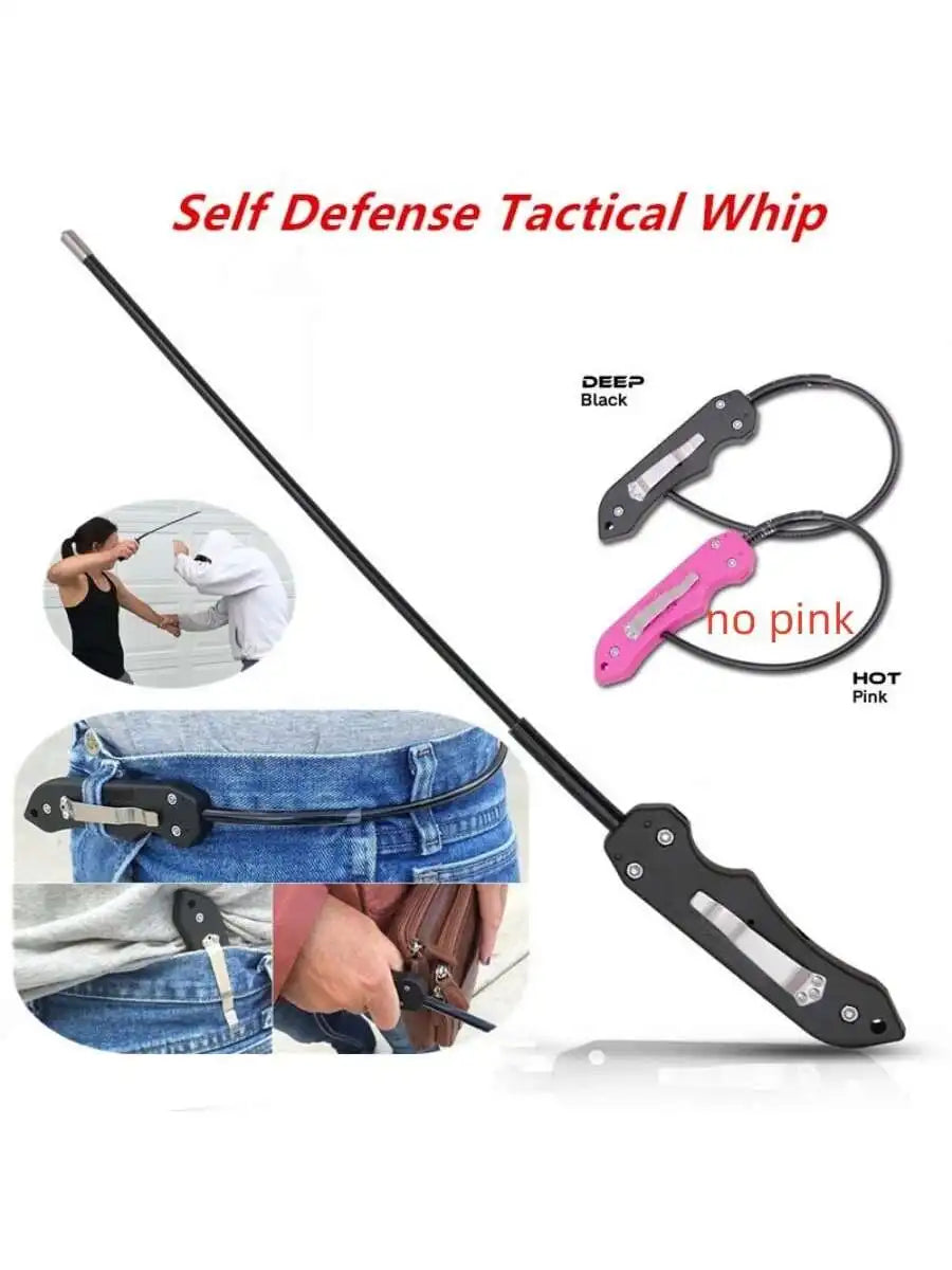 Portablesafetytoolwireselfdefensewhipdefensestaffportablemartialartskudowhipforc...