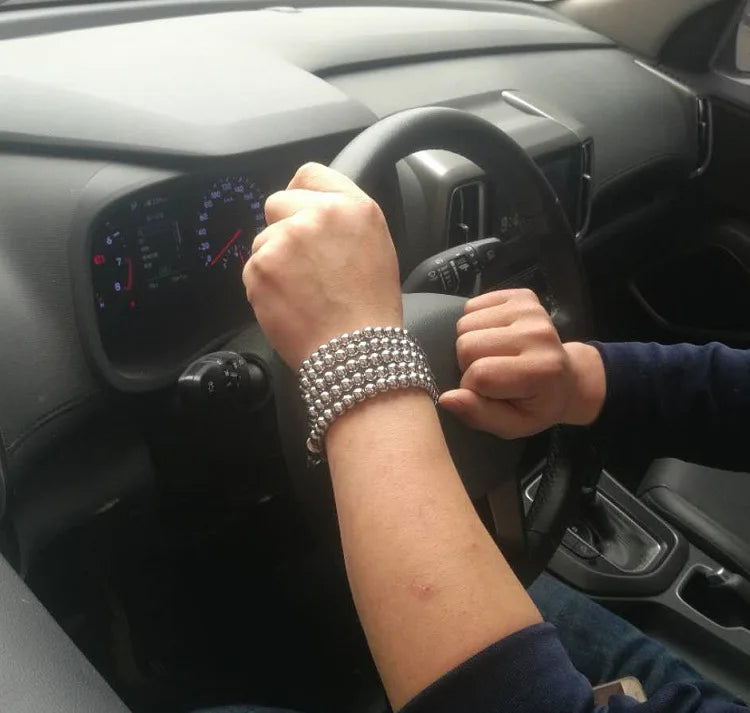 Stainless Steel Ball Self-Defense Bracelet & Whip – EDC Necklace, Car Pendant
