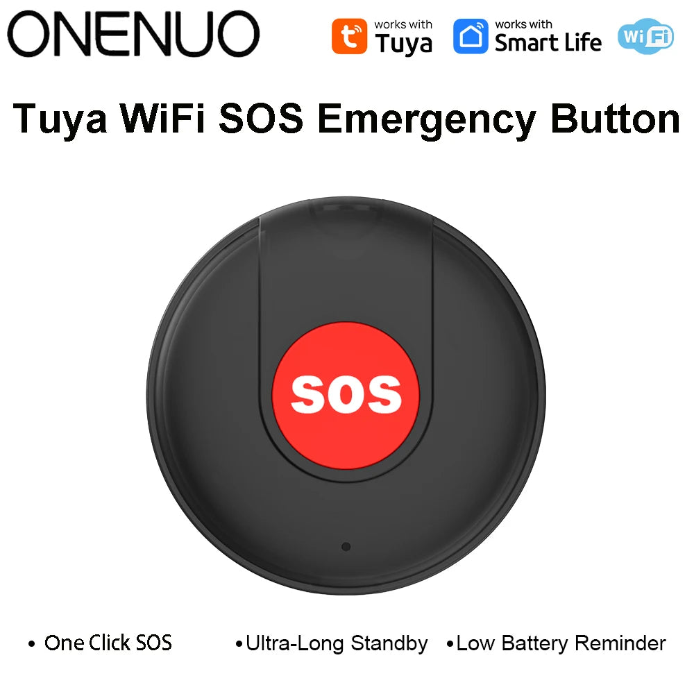 Wifisosbuttononekeyemergencywirelesssecurityalarmpanicdeviceforelderlykidshomesa...