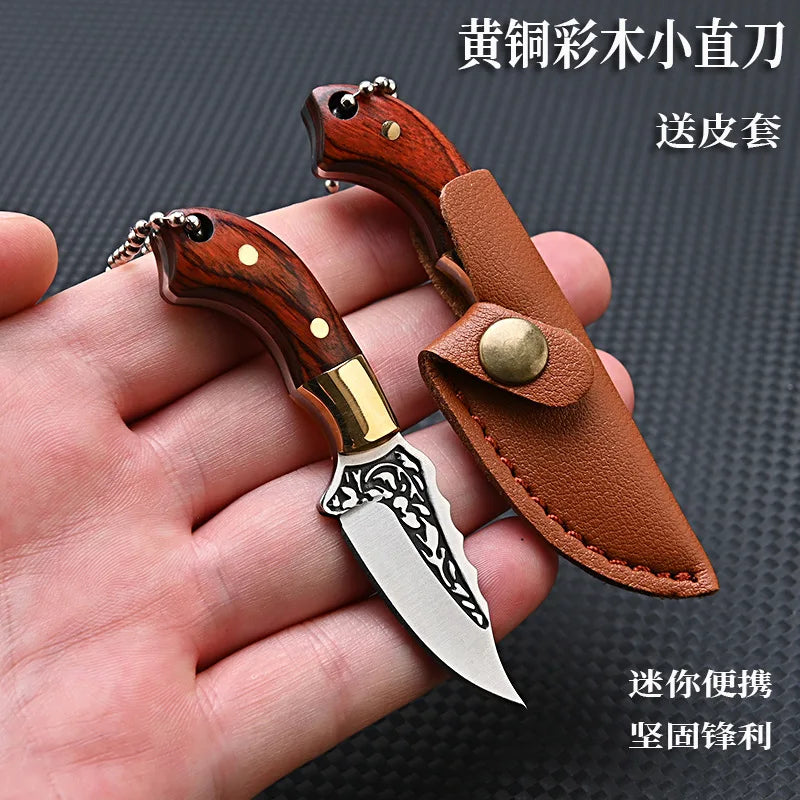 Mini small knife, colorful wood sharp, mini small knife, portable keychain pendant, unpacking, express small knife