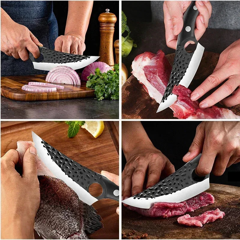 Professional Kitchen Knife Boning Knives Meat Cleaver Vegetables Cutter Handmade Forged Butcher Knife Household Chef Cook Knife