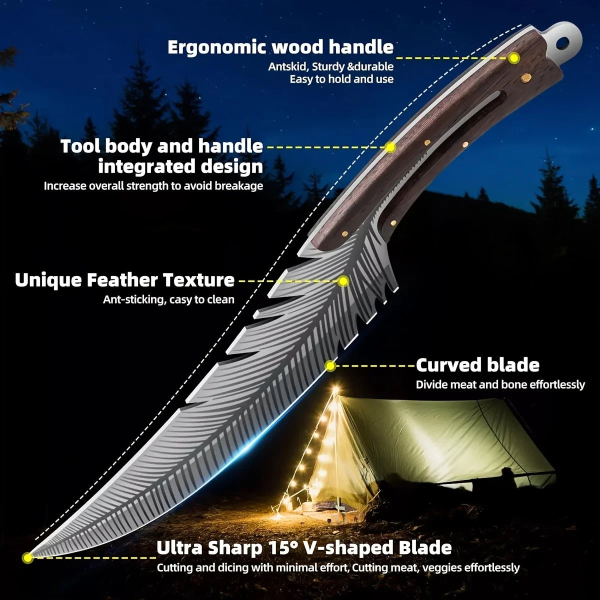 Comes with a Gift Box and a Cloth as a Gift Boning Knife Cleaver Butcher's Knife Kitchen Chef Fish Meat Filleting Cutter