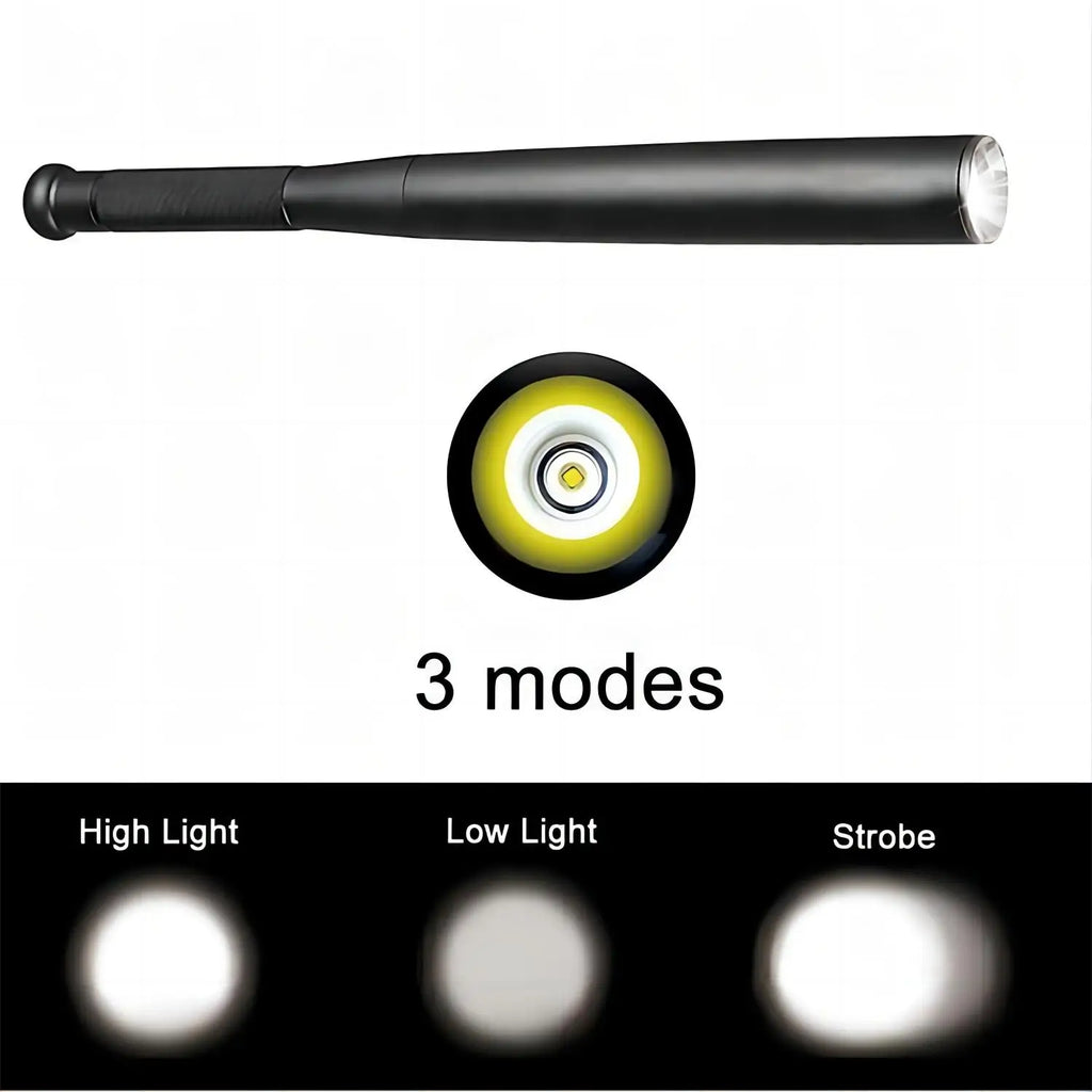 T6 LED Waterproof Baseball Bat Flashlight – Multi-Function Self-Defense Torch