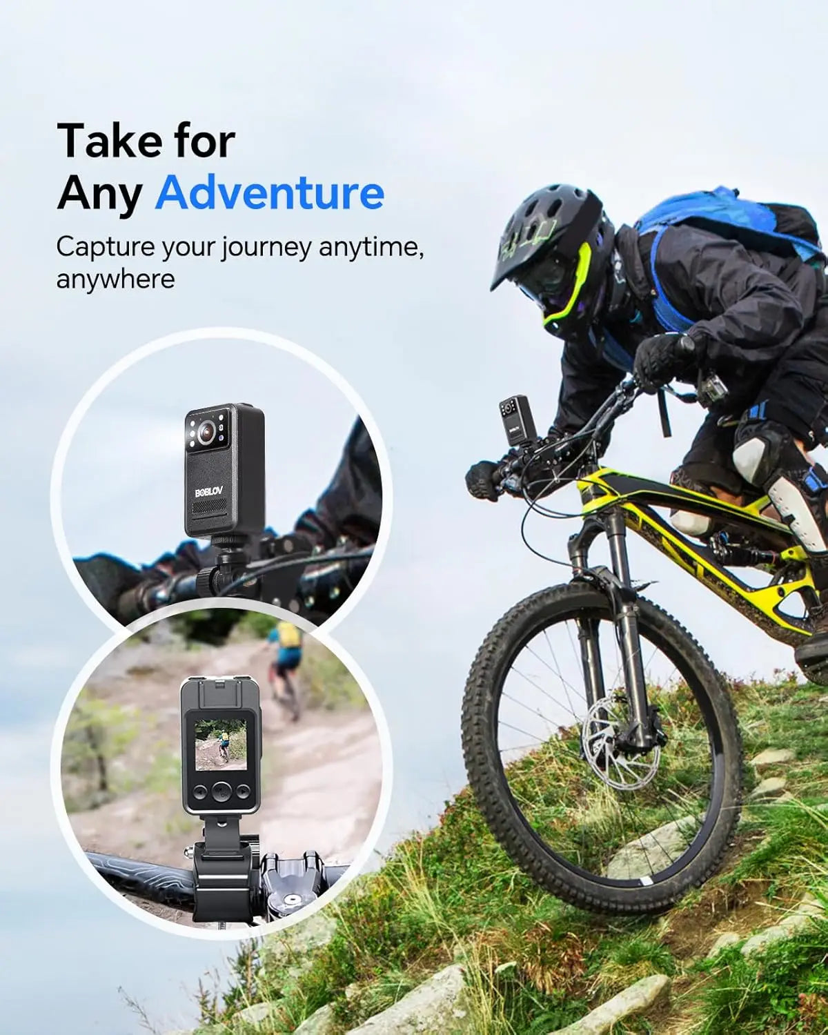 BOBLOV A28 Mini Body Camera 2K HD Night Vision 9H Battery & Bike Mount 64G/128GB for Sports, Outdoor, Law Enforcement