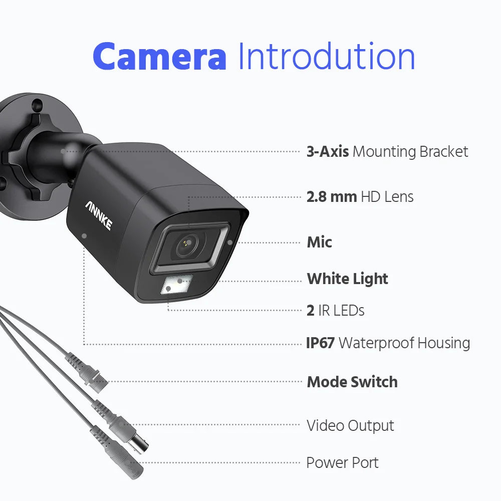 ANNKE 8CH 5MP Lite Video Security System CCTV Kit 5 IN1 H.265+ DVR With 3K 4X 5MP Built-in mic Waterproof Surveillance Cameras