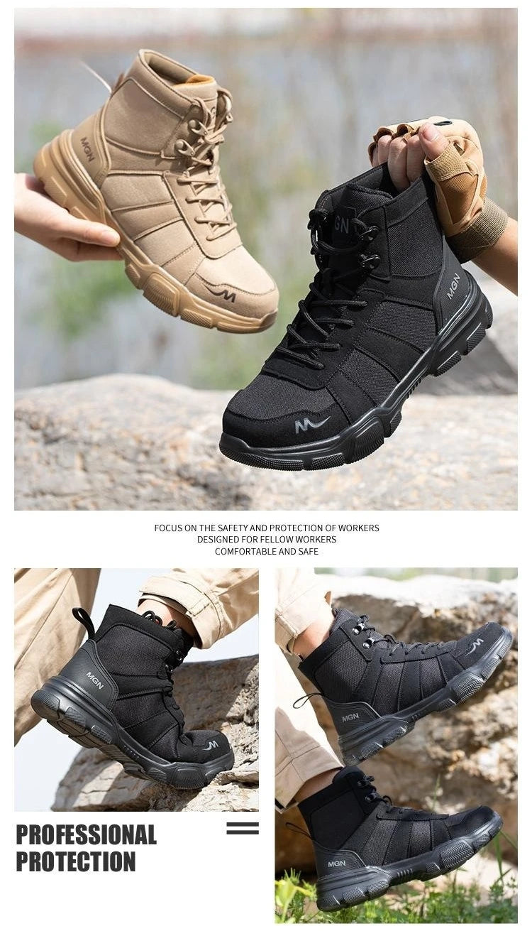Camouflage Steel Toe Cap Non Slip Industrial Shoes Men and Women Safety Shoes Anti-Scalding Anti-Smash Anti-Puncture Work Boots