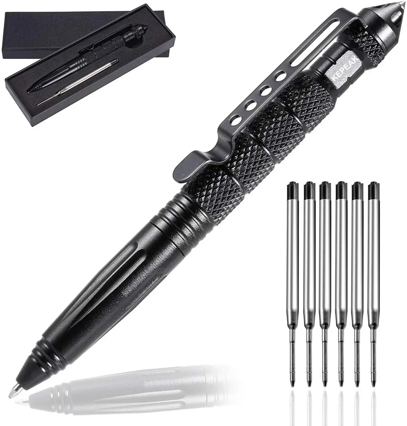 Tactical Self-Defense Pen – Aviation Aluminum, Glass Breaker, Parker Refill