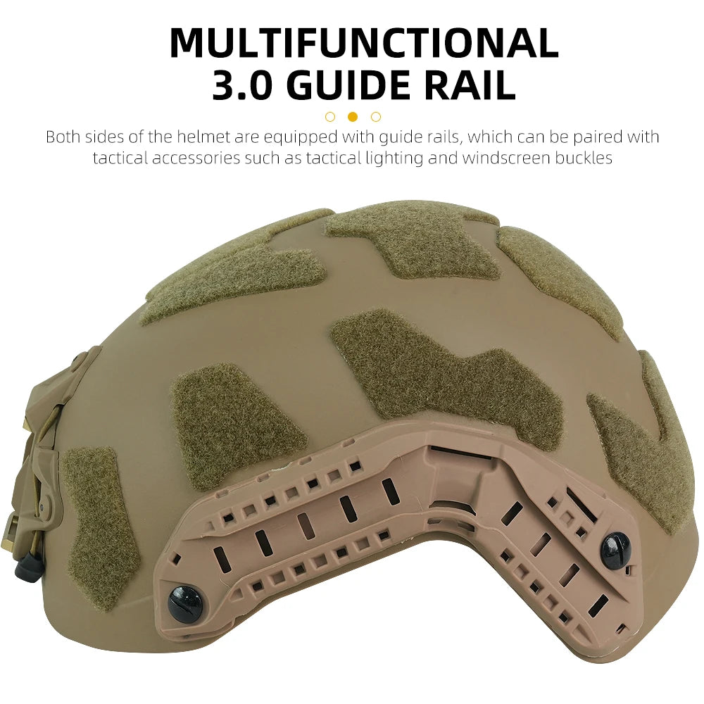 Booiufasttacticalhelmetadjustableknobabshighcutguideraildampingprotectivehelmeto...
