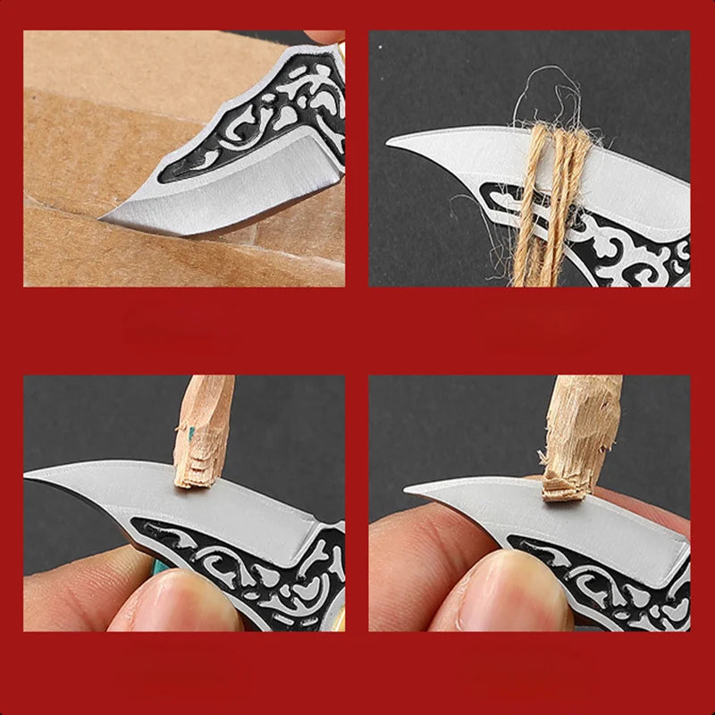 Mini small knife, colorful wood sharp, mini small knife, portable keychain pendant, unpacking, express small knife