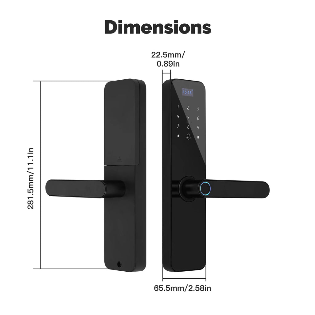 Smart Bluetooth Door Lock – Fingerprint, PIN, Card & App Unlock | Tuya
