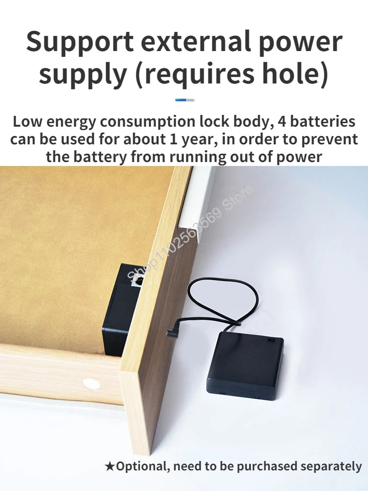 Smart Wood Door Lock Keyless Invisible Electronic Lock IC Card NFC TTlock App Unlock Cabinet Locker Furniture Drawer Smart Locks