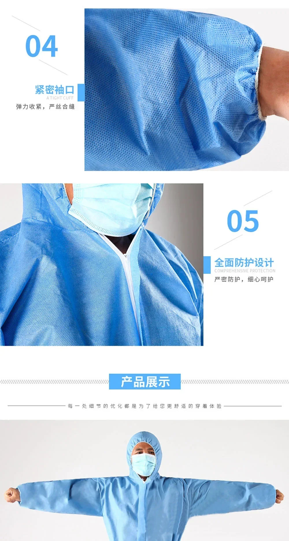 Disposablebreathabledustproofwateroilresistantworksafetyoverallantidustsparypain...