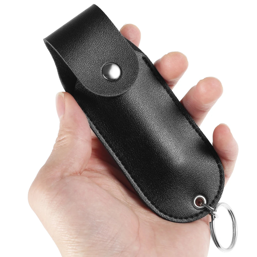 PU Leather Pepper Spray Holster – Flip Top Keychain Pouch, Waterproof