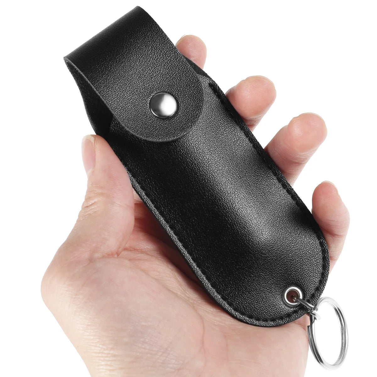 PU Leather Pepper Spray Holster – Flip Top Keychain Pouch, Waterproof