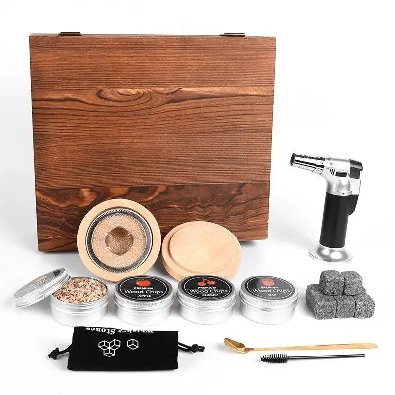 Newwoodencocktailsmokerbarkitchentoolsmokersetwhiskeysmokerspiritsinfuserbarsetf...
