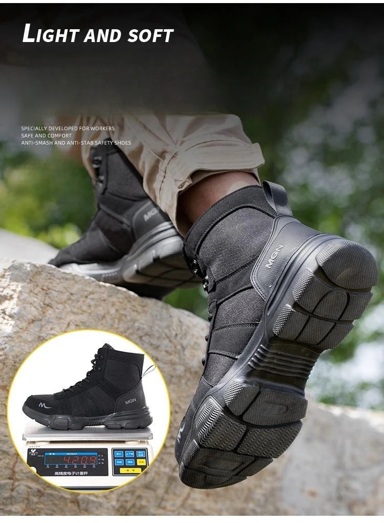 Camouflage Steel Toe Cap Non Slip Industrial Shoes Men and Women Safety Shoes Anti-Scalding Anti-Smash Anti-Puncture Work Boots