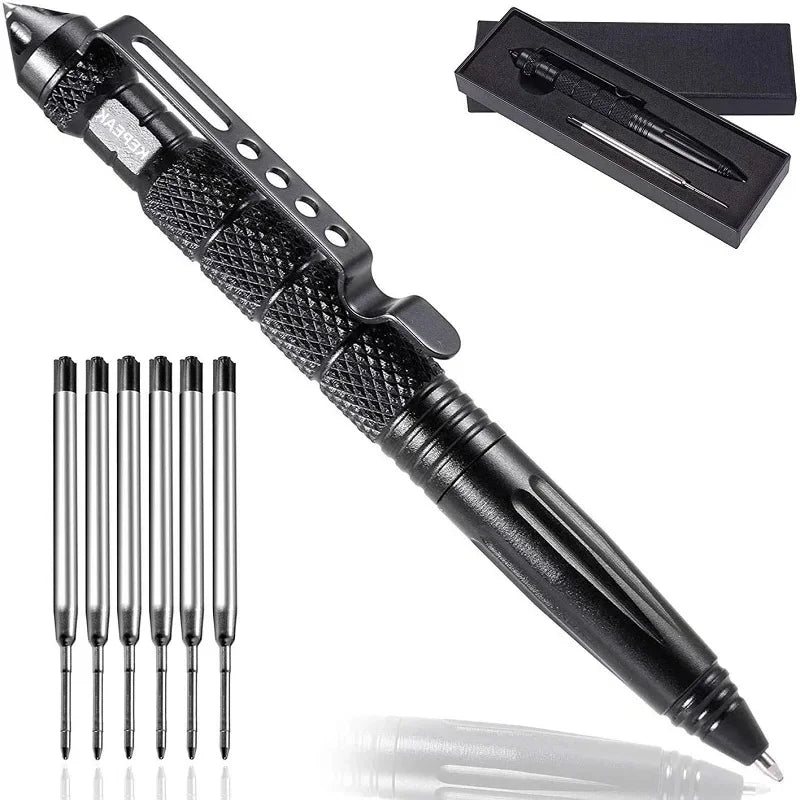 Tactical Self-Defense Pen – Aviation Aluminum, Glass Breaker, Parker Refill