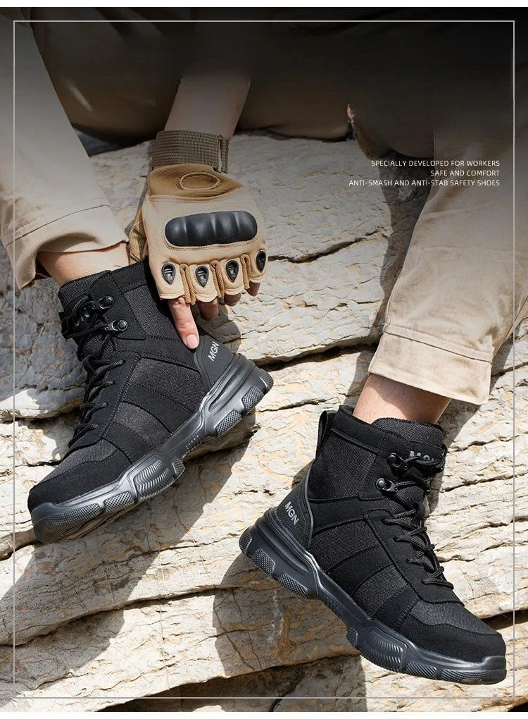 Camouflage Steel Toe Cap Non Slip Industrial Shoes Men and Women Safety Shoes Anti-Scalding Anti-Smash Anti-Puncture Work Boots