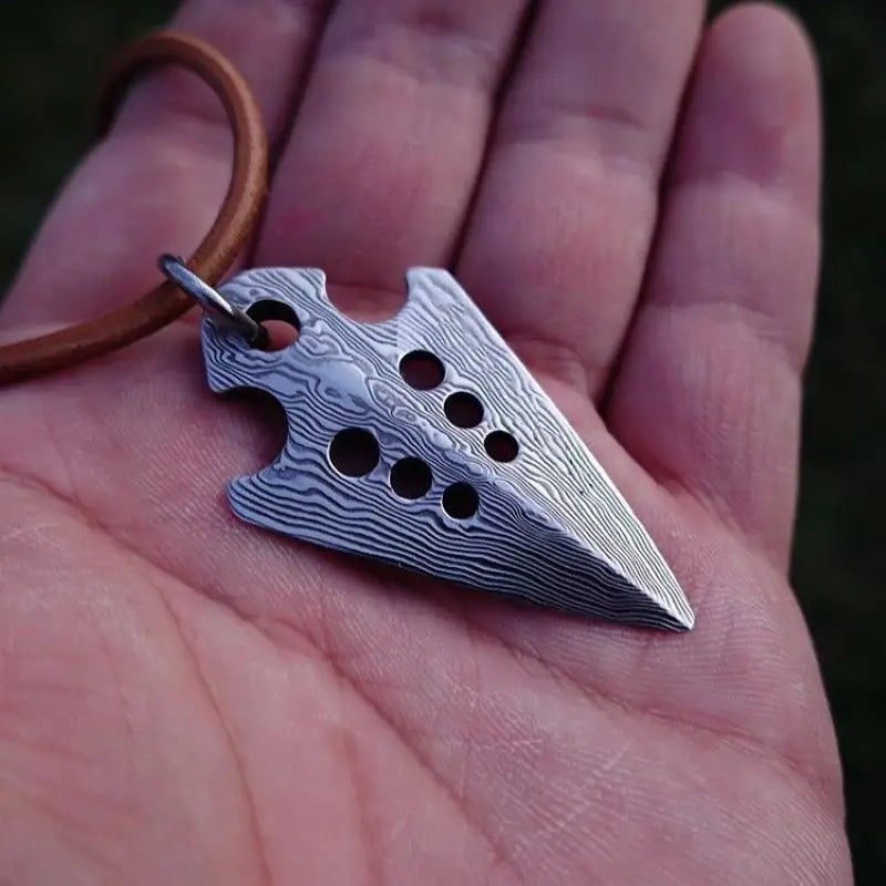Copper Arrowhead Self-Defense Pendant – Adjustable Survival Necklace, EDC