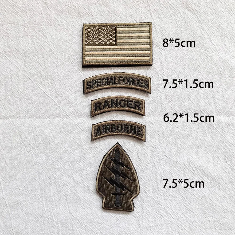 Setspecialforcesmoralebadgeembroideryhooklooppatchusflagrangertabmilitaryemblemf...